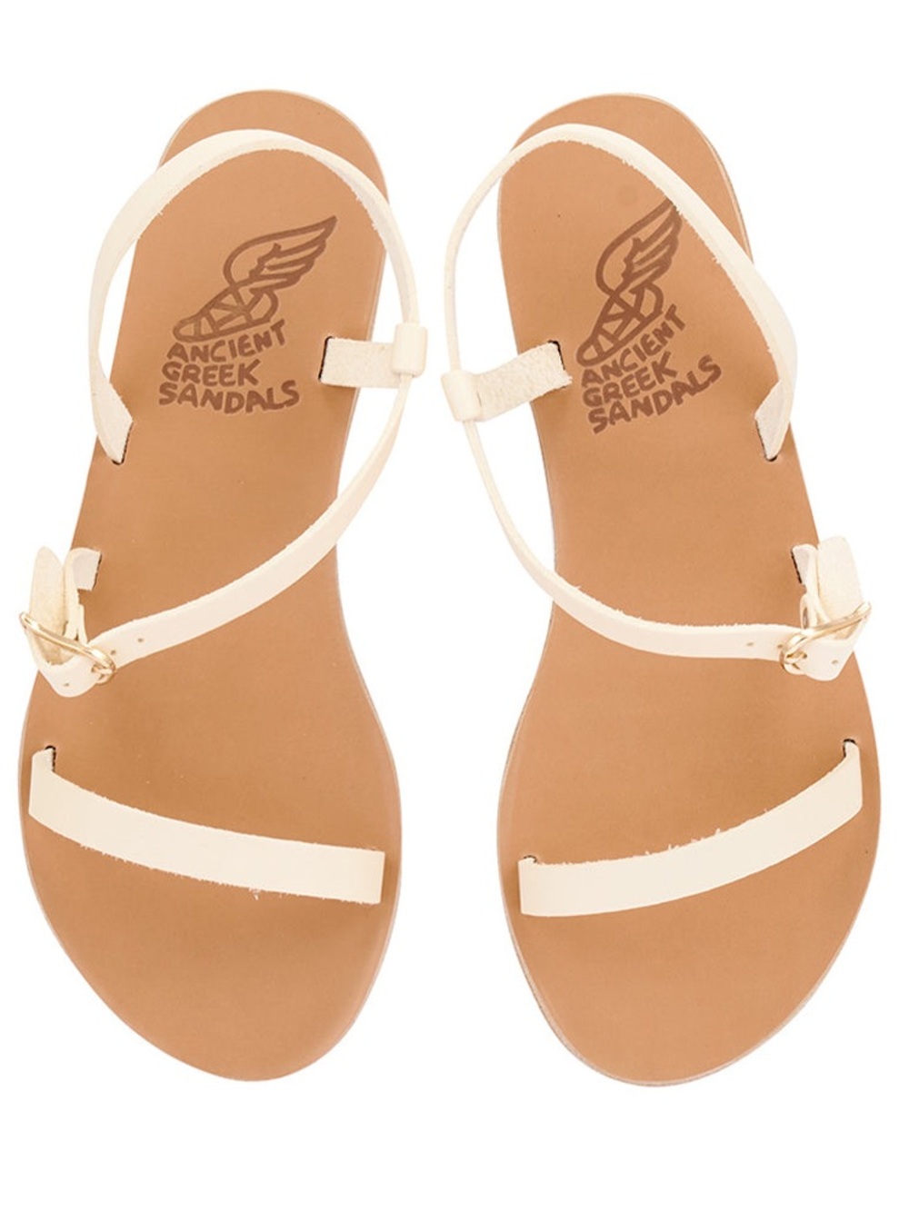 Ancient Greek Sandals Niove Off White Leather Sandals EU 37 US 7 Greece